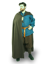 LORD Wool Unisex Khaki WOOL Cloak - Medieval Viking Hooded Cloak and Capes for Women and Men